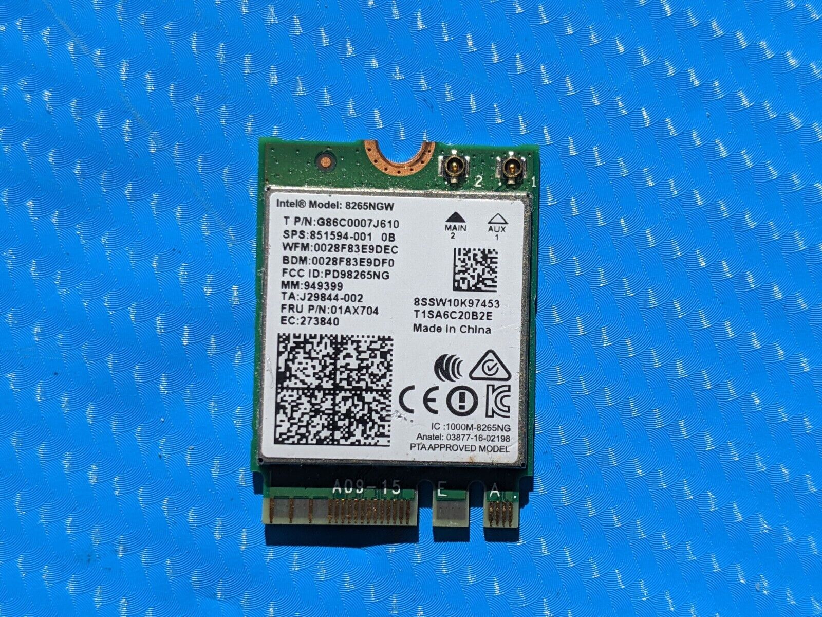 HP Spectre x360 13.3” 13-ac023dx Wireless WiFi Card 8265NGW 01AX704 851594-001