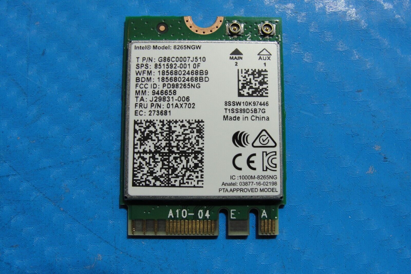 Lenovo ThinkPad 13.3” x380 Yoga OEM Laptop Wireless WiFi Card 01AX702 8265NGW