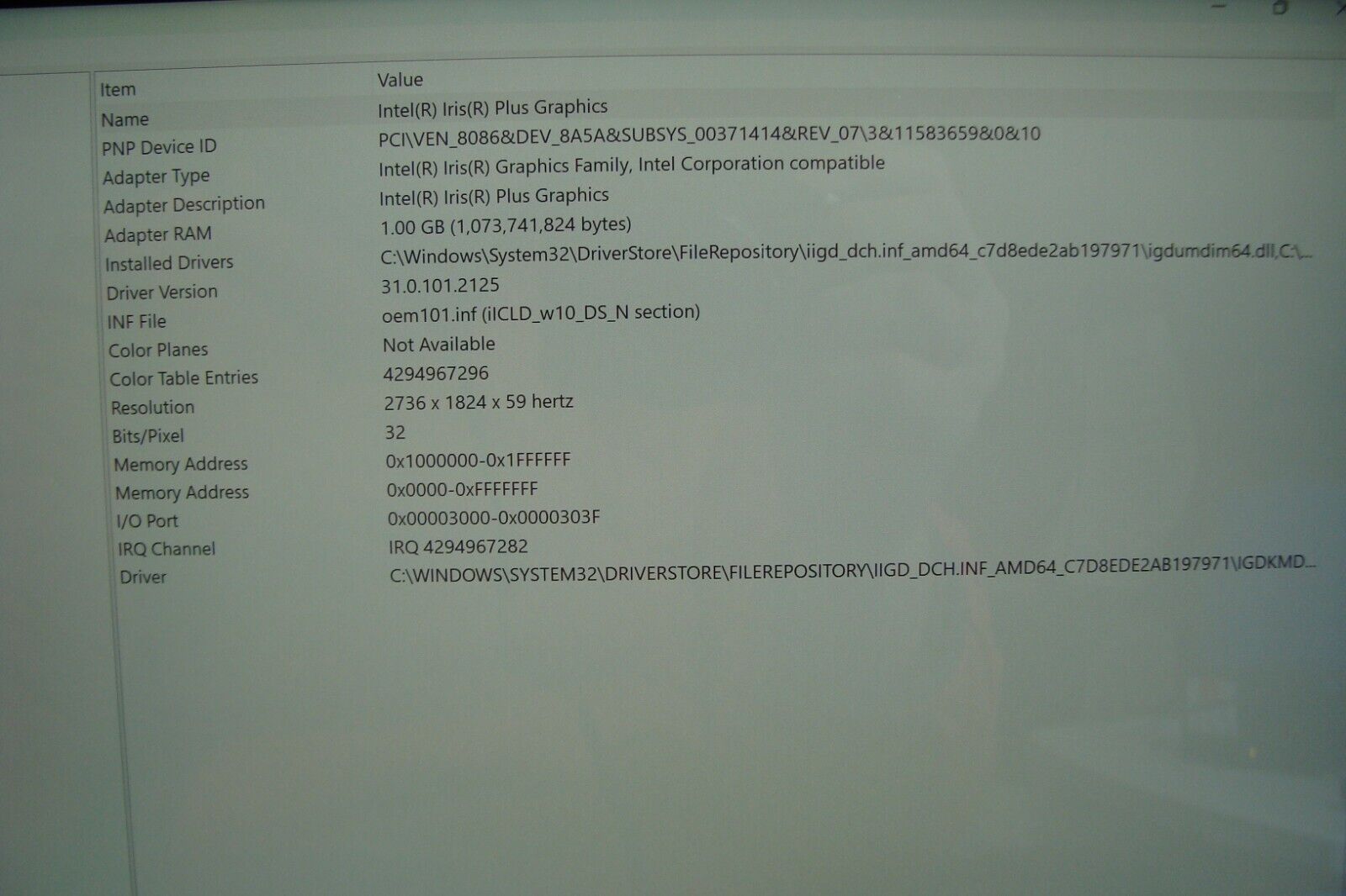 Microsoft Surface Pro 7 1866 12.3