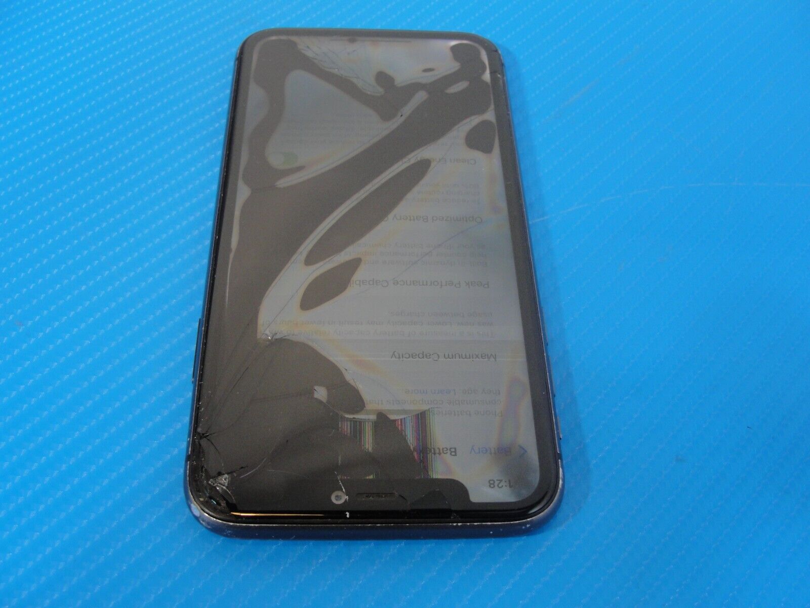 Apple iPhone 11 64GB Black AT&T - 84% Battery /Cracked Screen