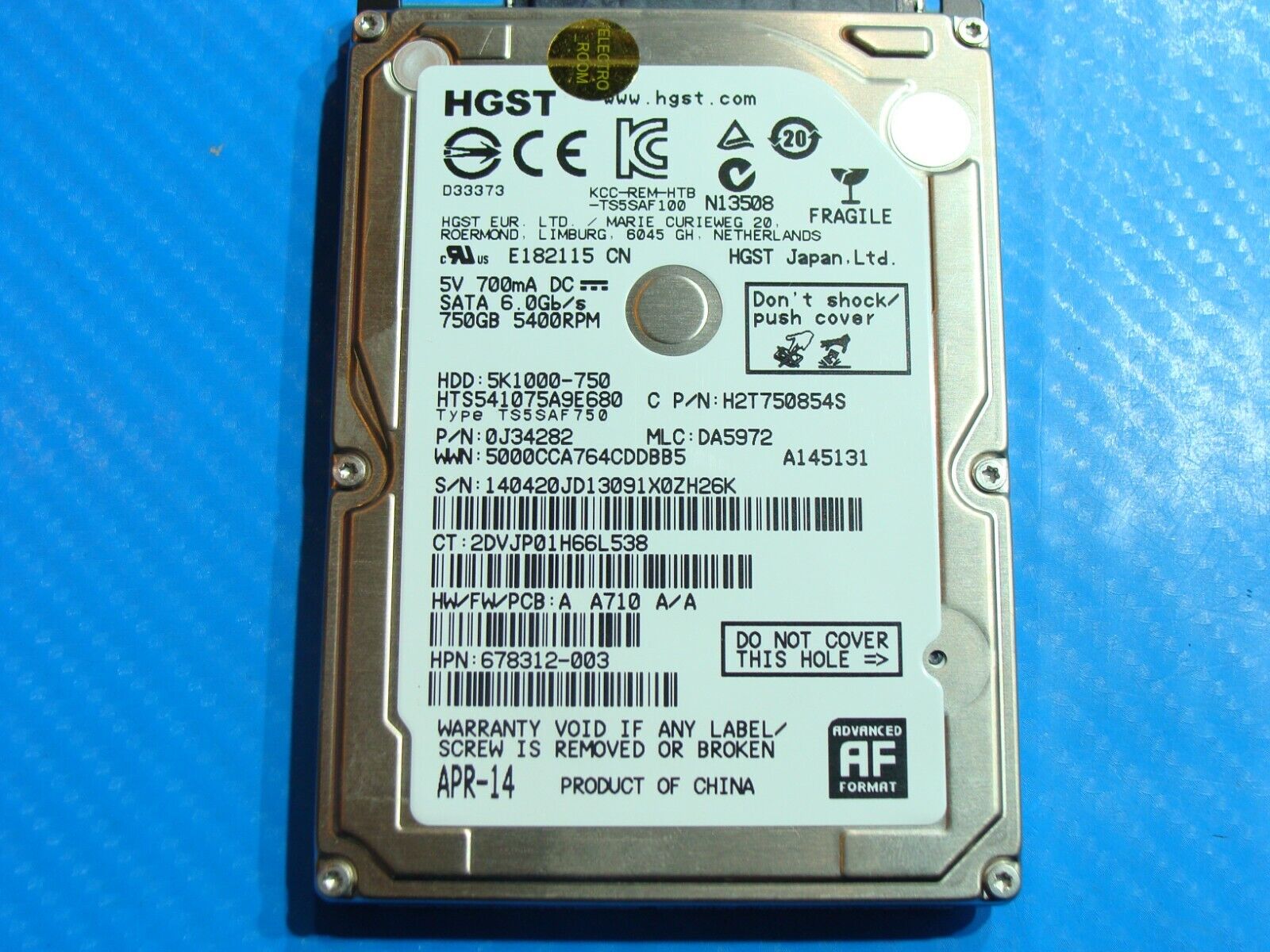 HP 15-g013cl HGST 750GB SATA 2.5