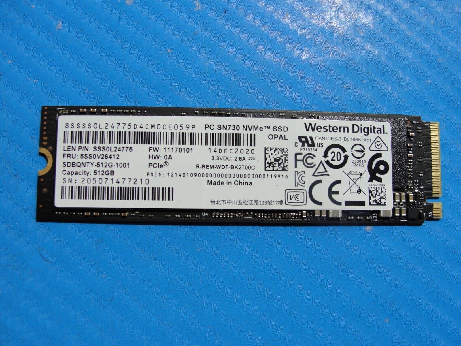 Lenovo X1 Carbon Gen 8 WD 512GB NVMe M.2 SSD Solid State Drive SDBQNTY-512G-1001