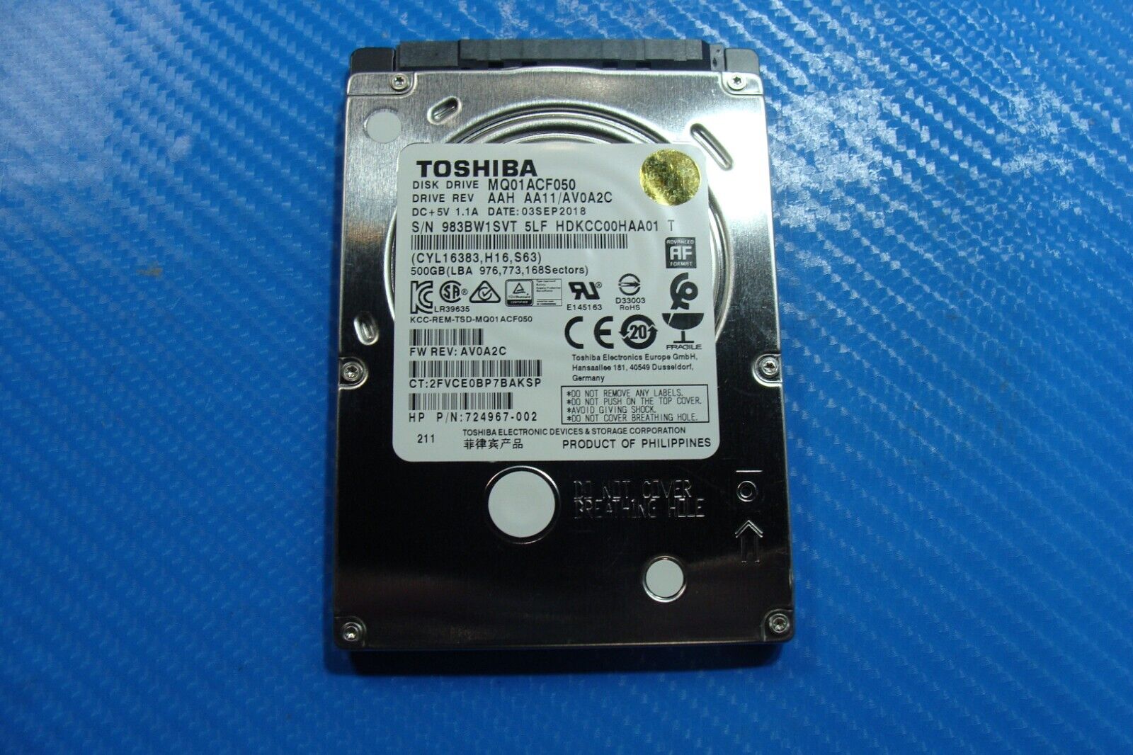 HP 440 G5 Toshiba 500GB SATA 2.5