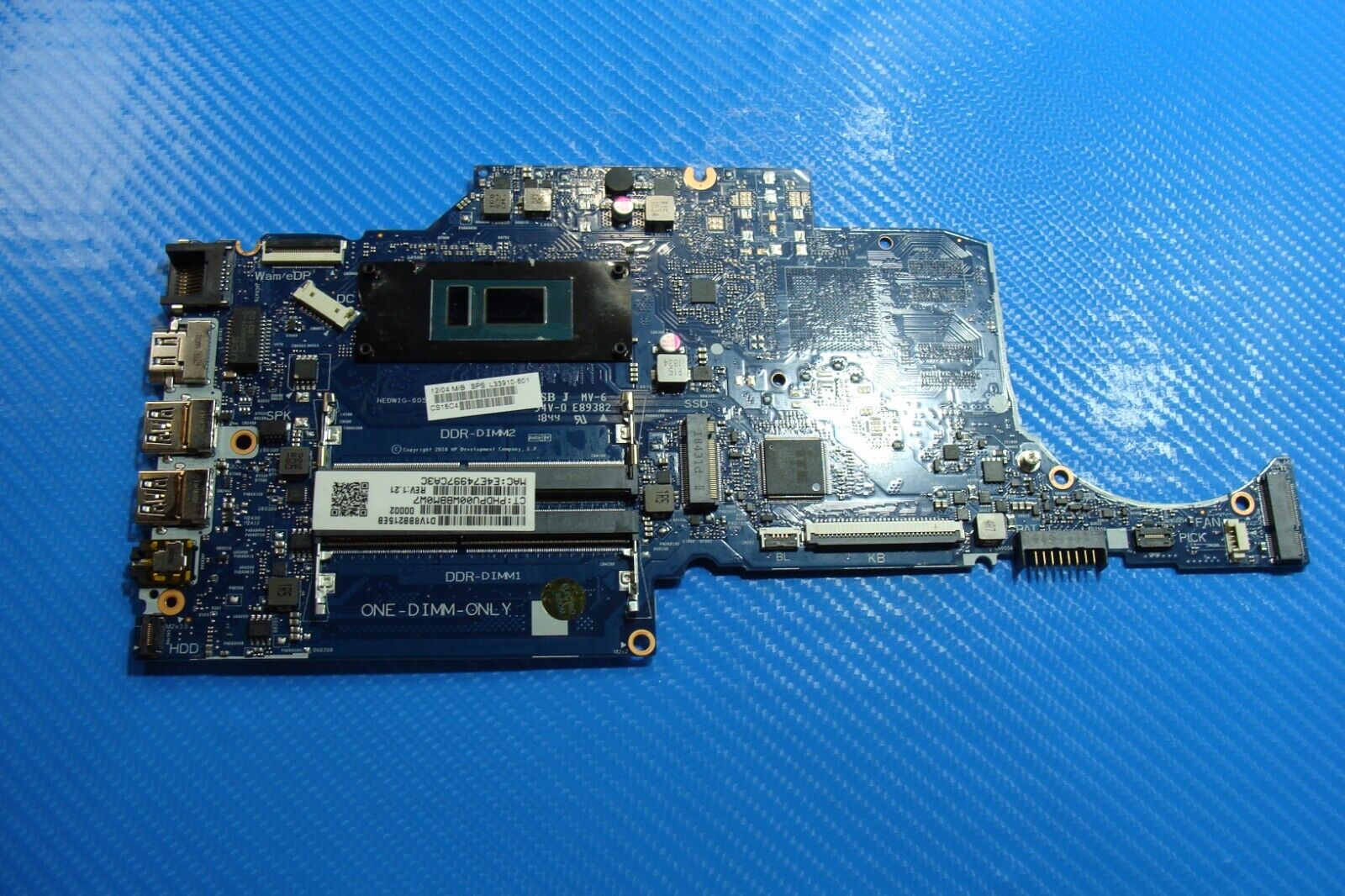 HP 14” 14-cf0013dx Genuine Laptop Intel i3-8130U 2.2GHz Motherboard L33910-601