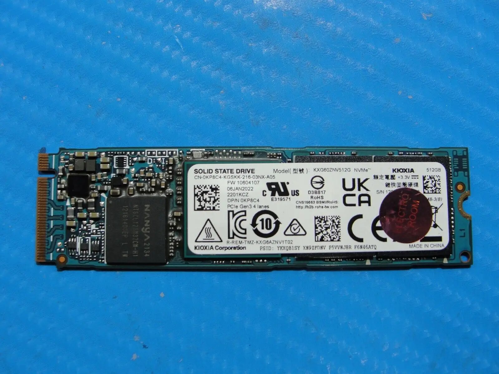 Dell 7420 Kioxia NVMe M.2 512GB SSD Solid State Drive KXG60ZNV512G KP8C4