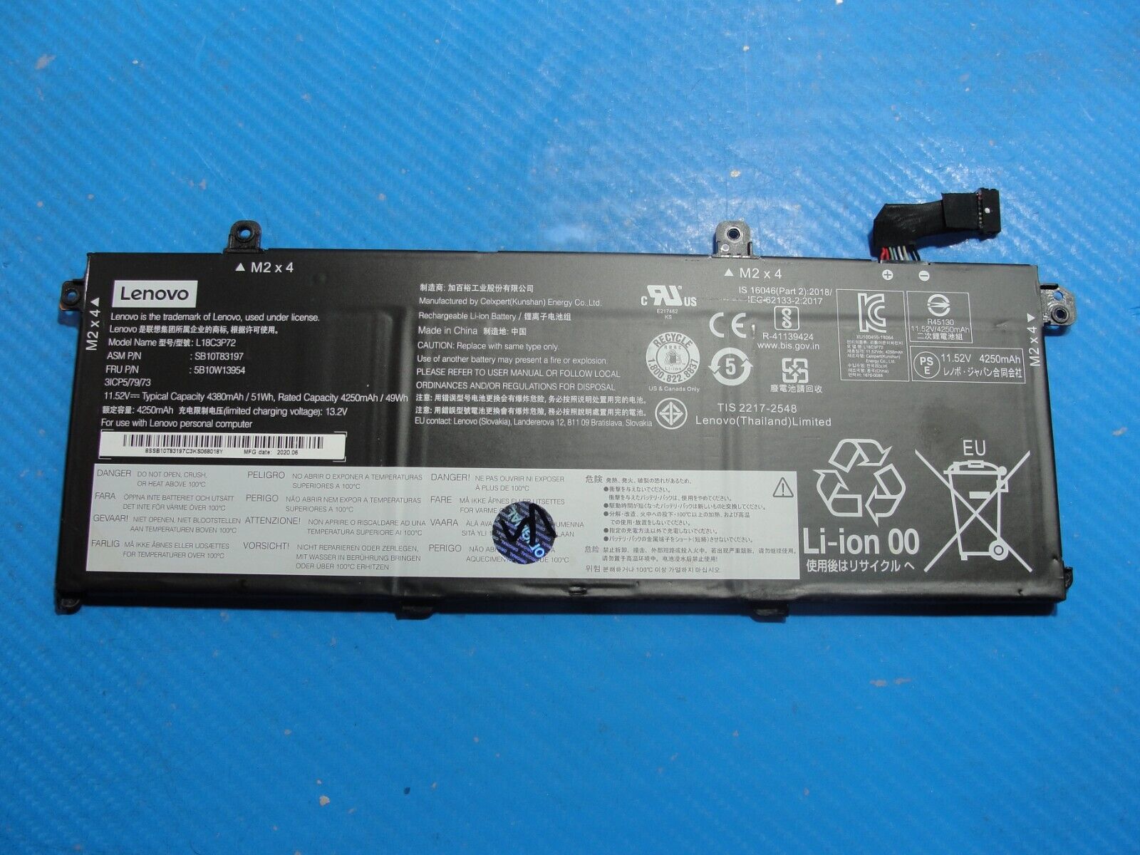 Lenovo ThinkPad 14” T14 Genuine Battery 11.52V 51Wh 4380mAh L18C3P72 5B10W13954