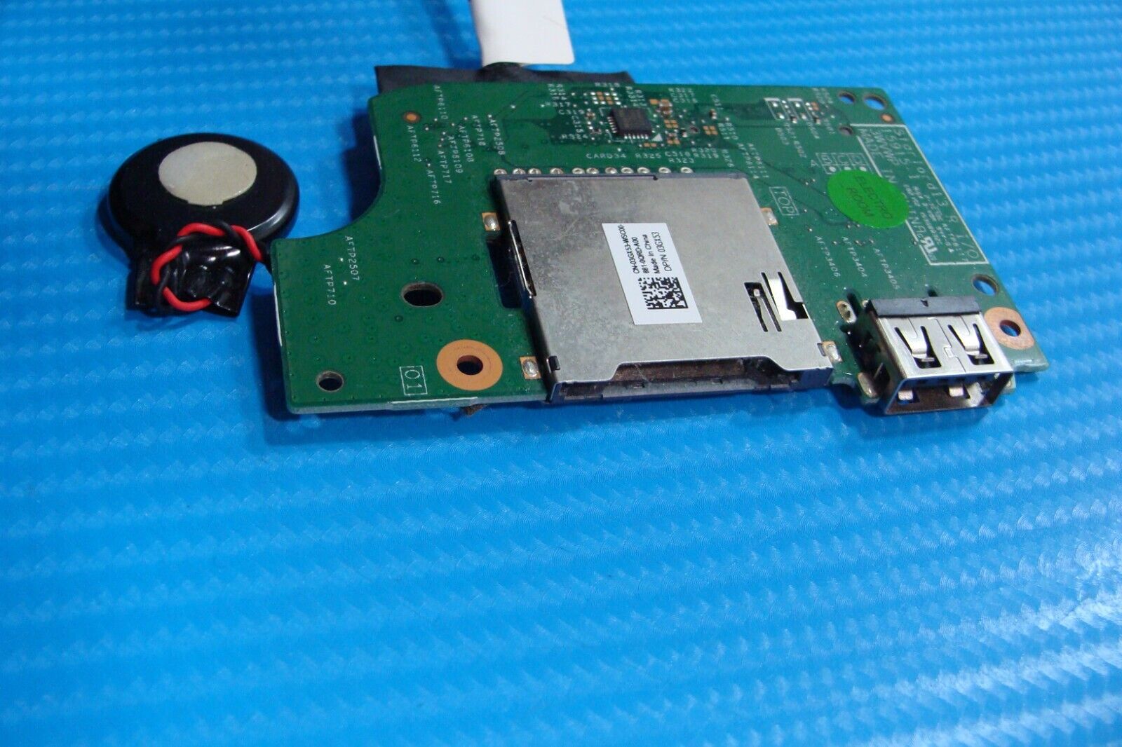 Dell Inspiron 15.6” 15 5579 2n1 USB Card Reader Board w/Cable 3GX53 3WVWP 3F2F4