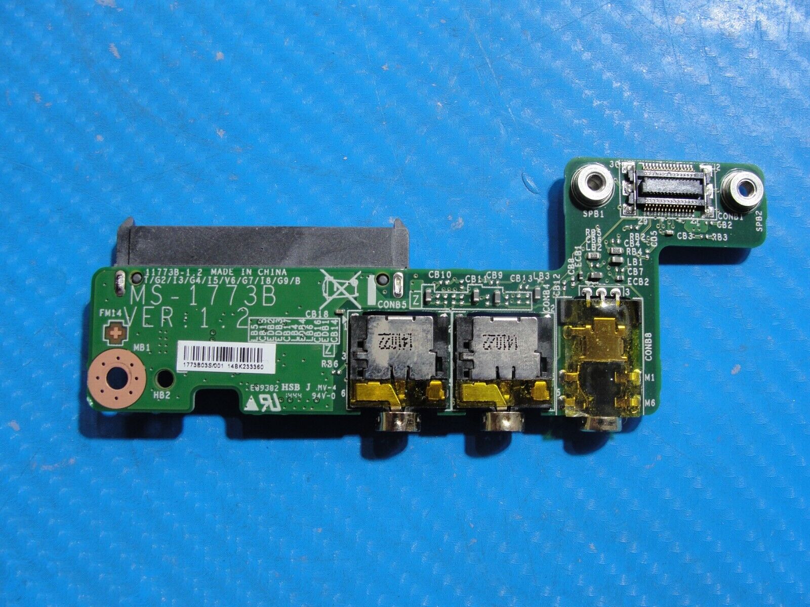 MSI Stealth Pro 17.3” GS70 MS-1773 OEM Audio Hard Drive Connector Board MS-1773B