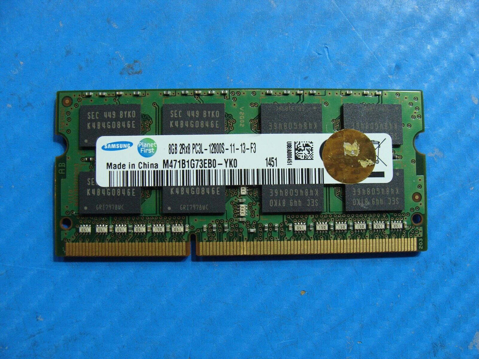 Dell 15 9530 Samsung 8GB 2Rx8 PC3L-12800S Memory RAM SO-DIMM M471B1G73EB0-YK0
