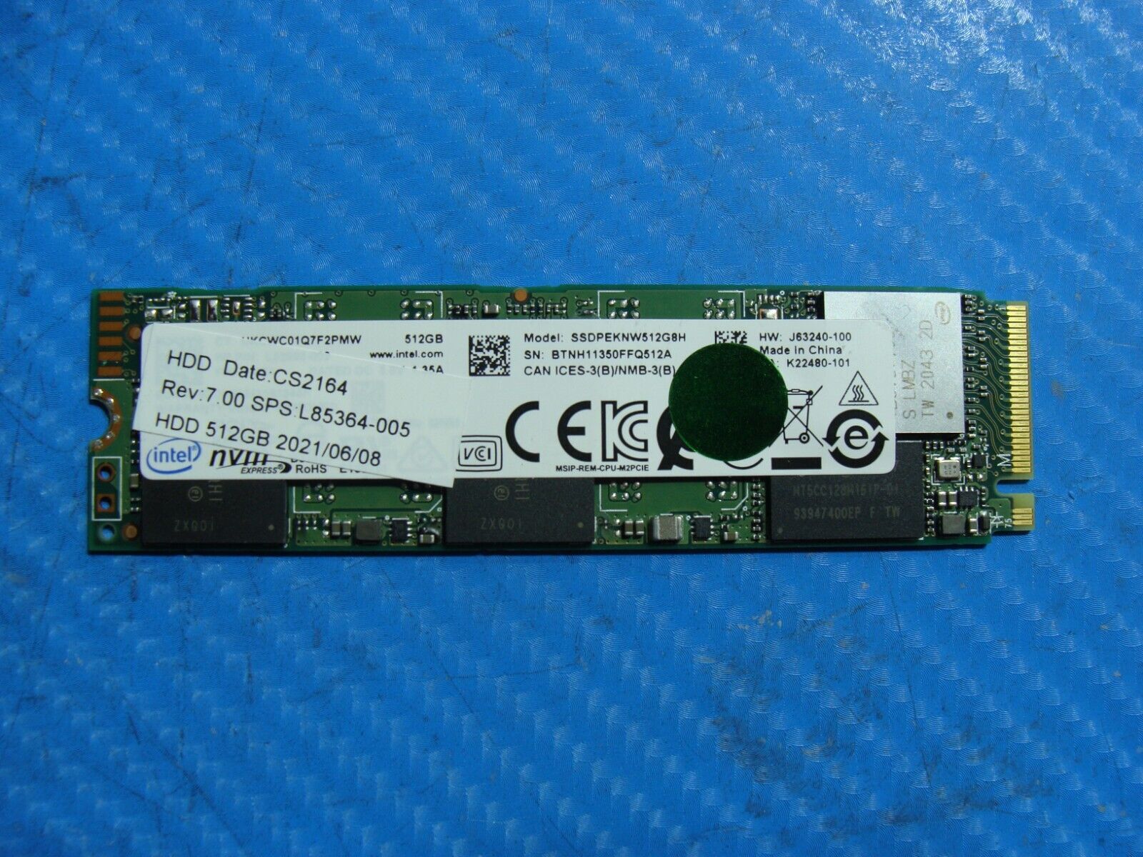 HP 17-cn0078cl Intel 512GB NVMe M.2 SSD Solid State Drive SSDPEKNW512G8H