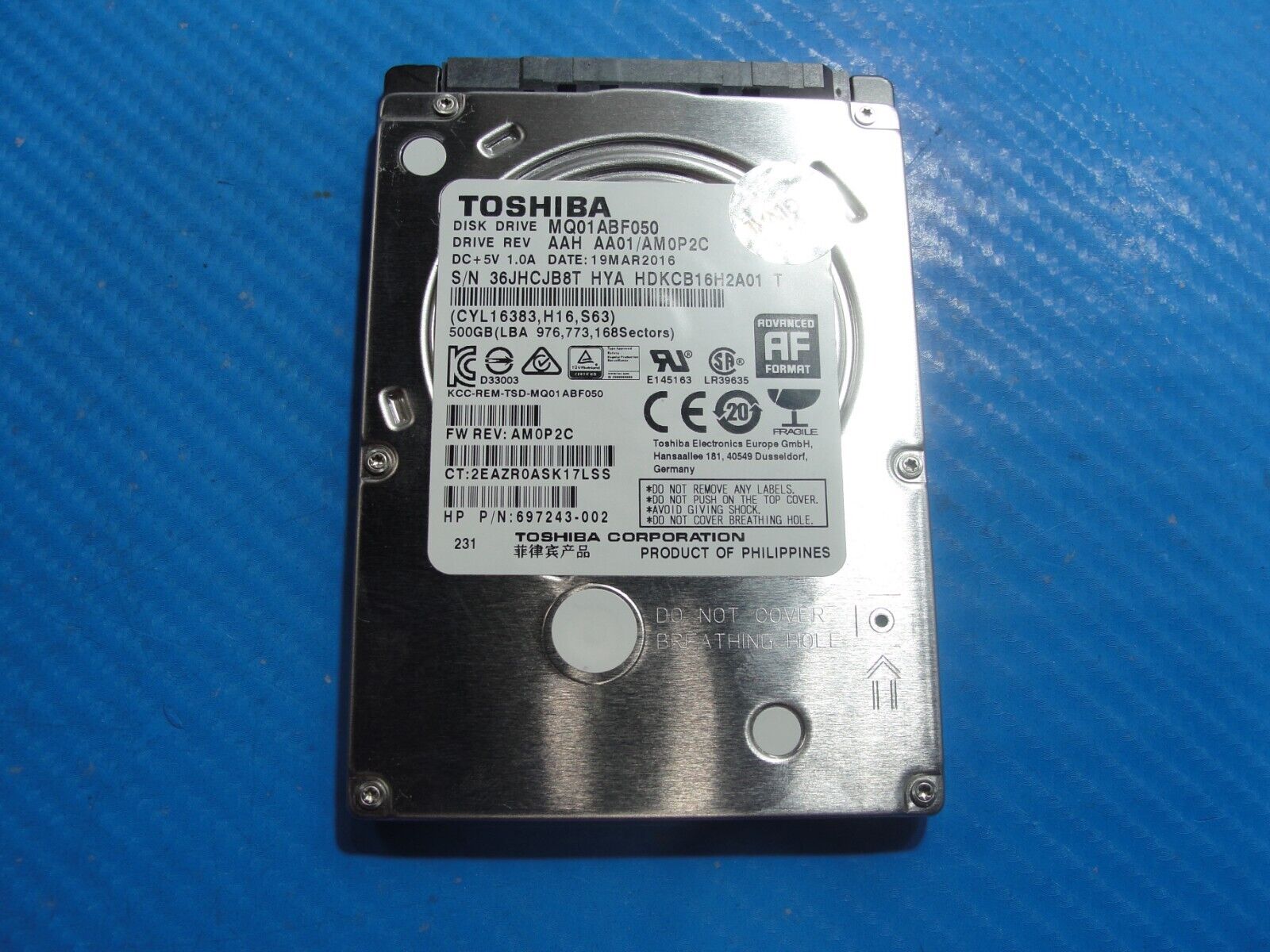 HP 15-af131dx Toshiba 500GB SATA 2.5