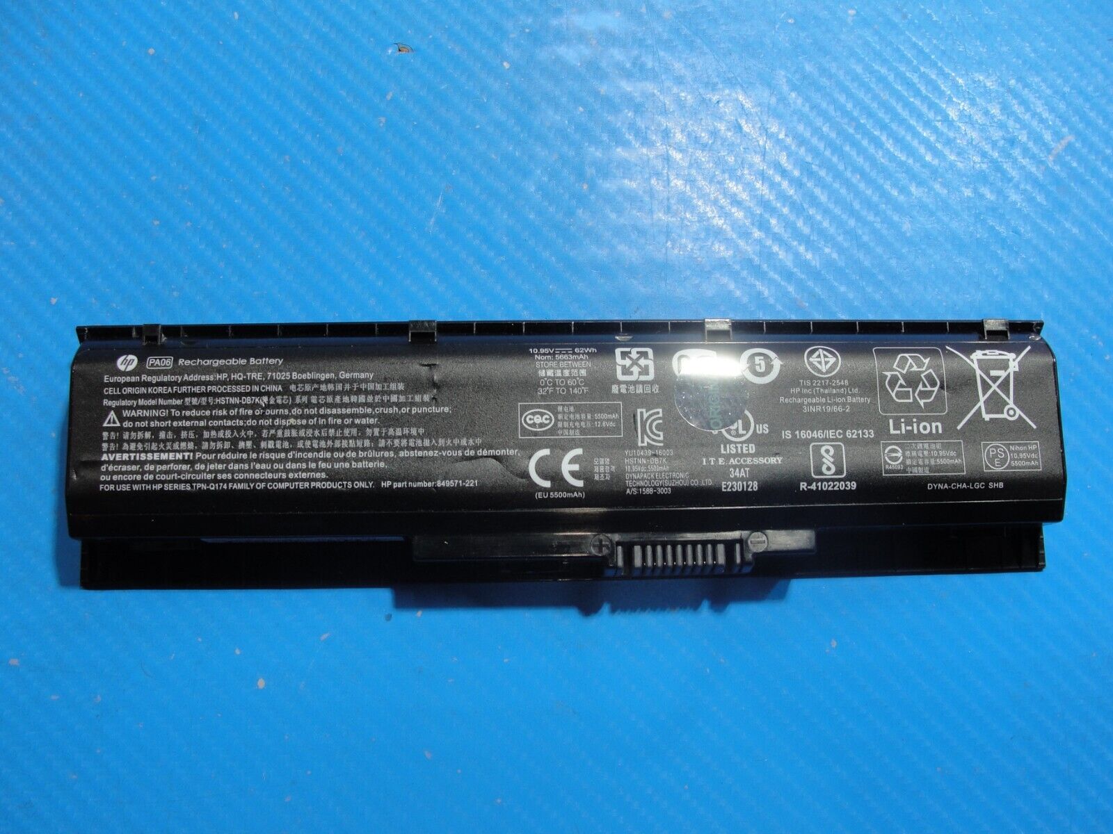 HP Omen 17.3” 17-w210nr OEM Laptop Battery 10.95V 62Wh 5500mAh 849911-850 PA06