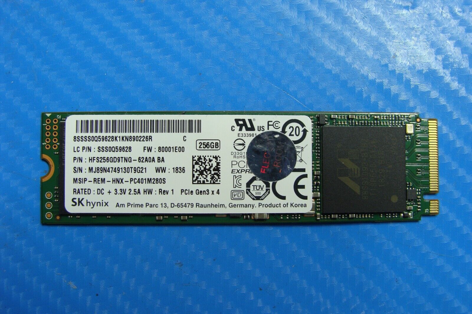 $27.99 | Lenovo 730-13IKB SK Hynix 256Gb M.2 NVMe SSD hfs256gd9tng-62a0a sss0q59628