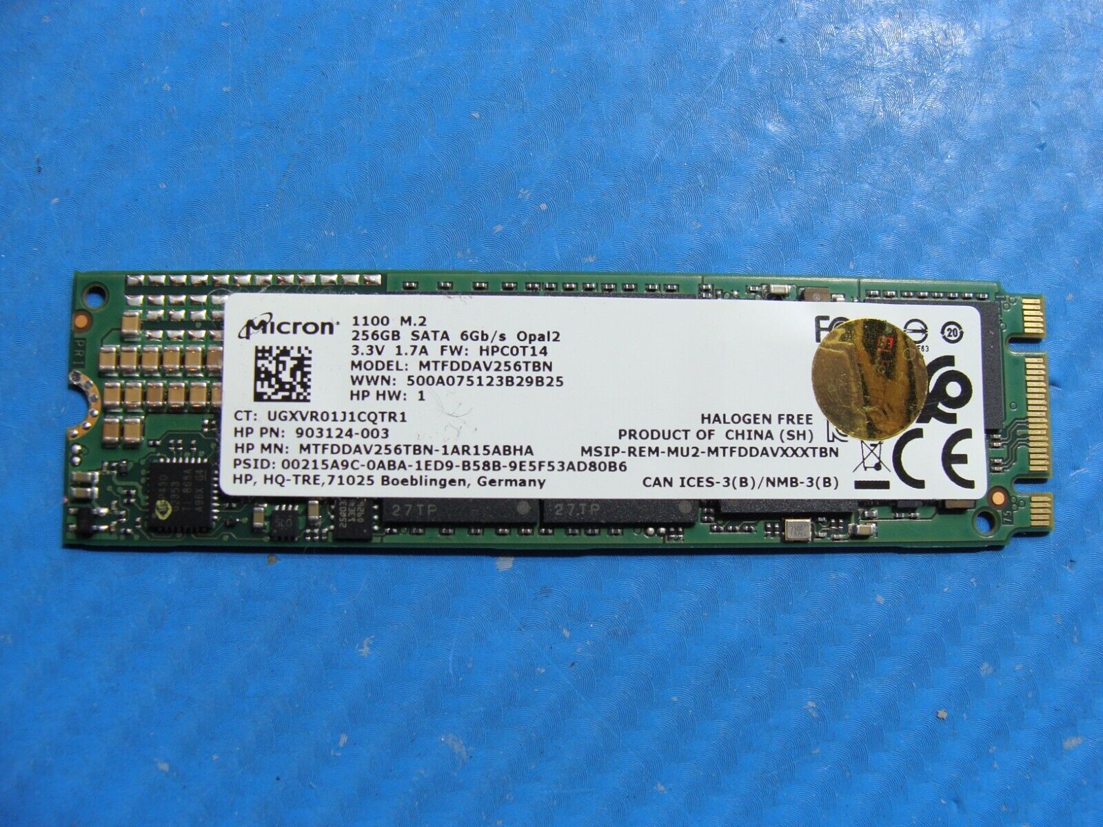 HP 1040 G6 Micron 256GB M.2 SATA Solid State Drive MTFDDAV256TBN-1AR15ABHA