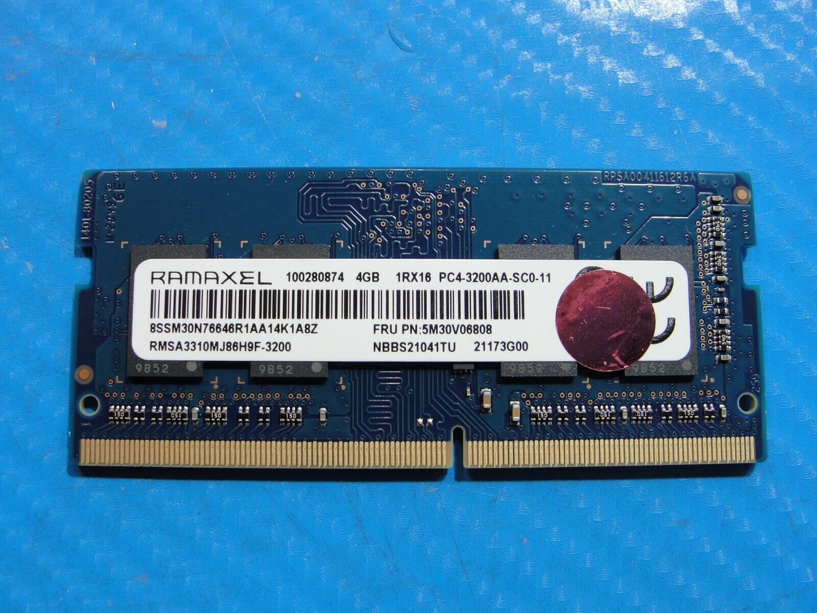 Lenovo 3 15IML05 Ramaxel 4GB 1Rx16 PC4-3200AA Memory RAM RMSA3310MJ86H9F-3200