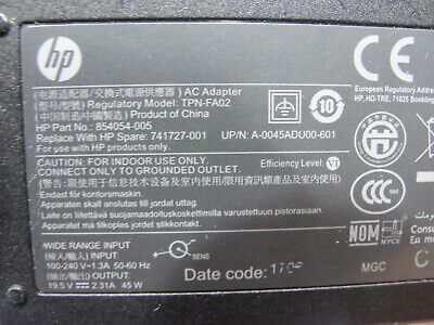 45W Genuine HP Laptop Charger AC Adapter 740015-002 741727-001 4.5x3.0mm BlueTip