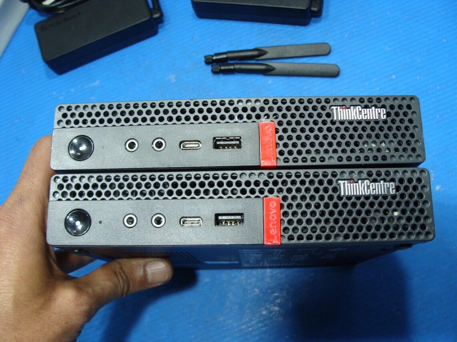 Lot of 2 Lenovo ThinkCentre M720q Intel i5-8400T 8GB RAM 256+128GB WIFI+BT W10P