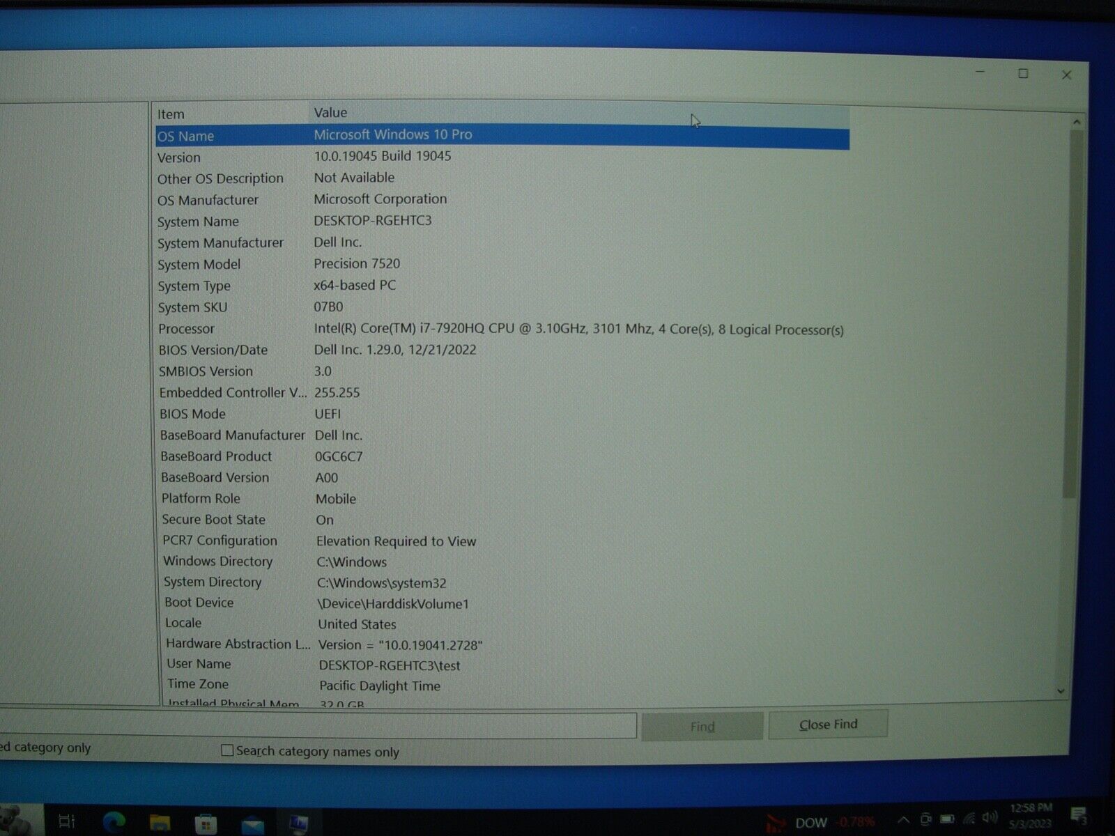 Dell Precision 7520 Workstation 15.6