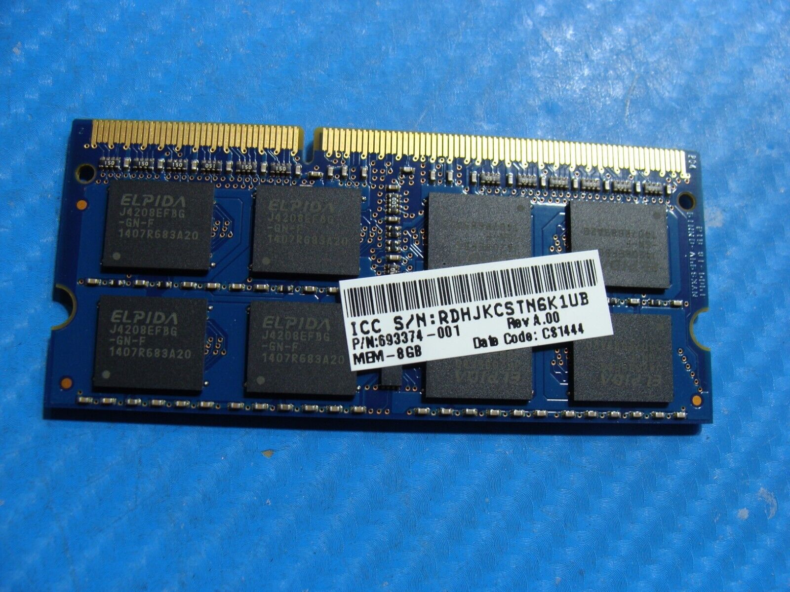 HP 15t-j100 So-Dimm Elpida 8GB 2Rx8 Memory PC3L-12800S EBJ81UG8EFU0-GN-F