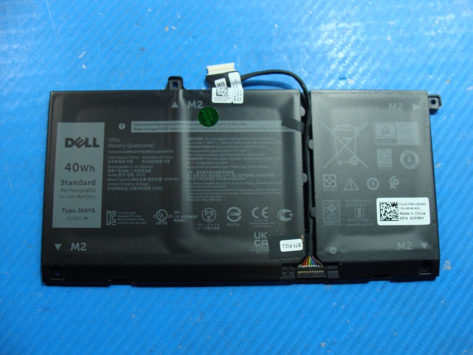 Dell Latitude 14” 3410 OEM Battery 11.25V 40Wh 3378mAh JK6Y6 CF5RH Excellent