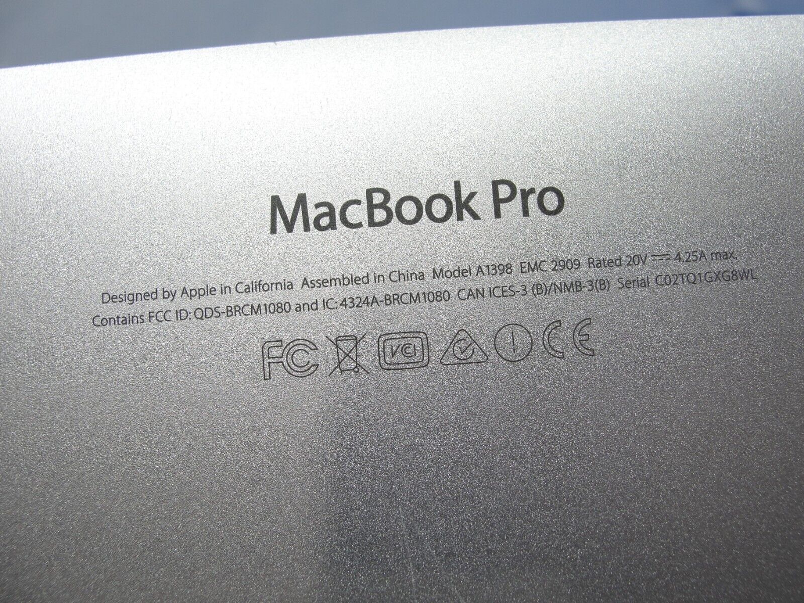 MacBook Pro A1398 15