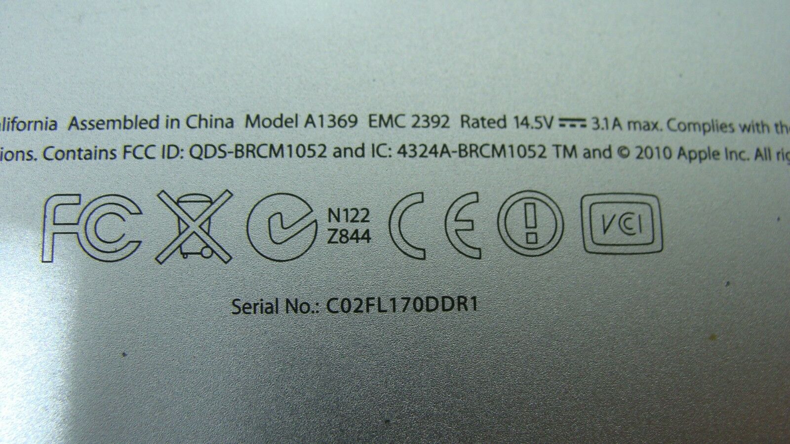 MacBook Air A1369 Late 2010 MC503LL/A MC504LL/A 13