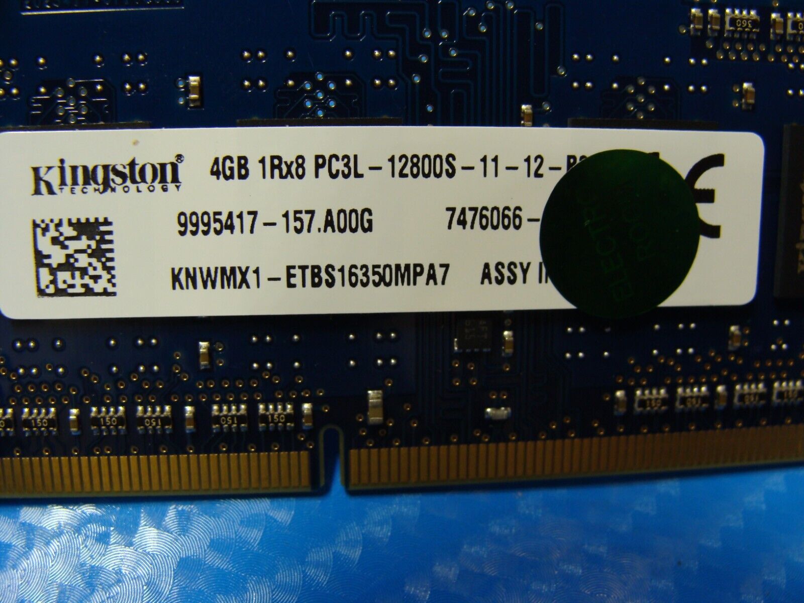 Dell 15 5555 So-Dimm Kingston 4Gb 1Rx8 Memory Ram PC3L-12800S KNWMX1-ETBS