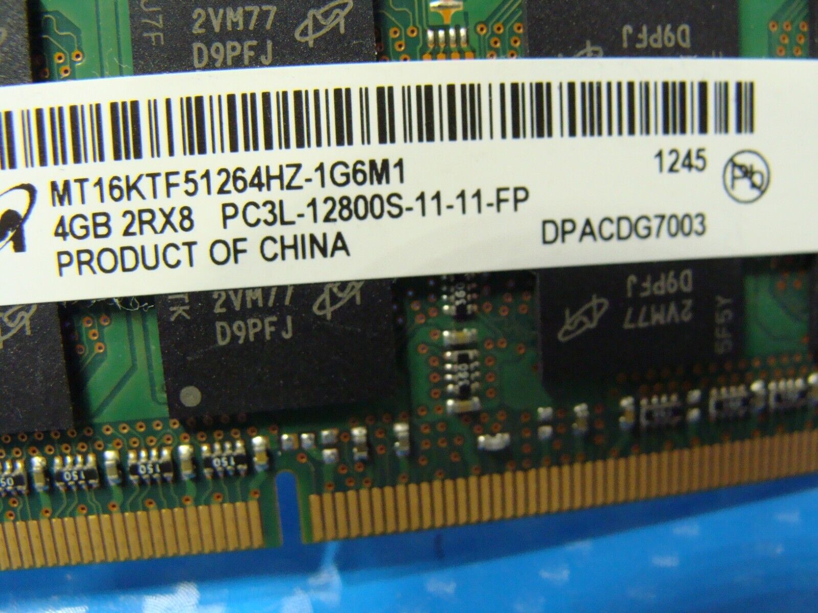 HP 4730s So-Dimm Micron 4Gb 2Rx8 Memory PC3L-12800S MT16KTF51264HZ-1G6M1