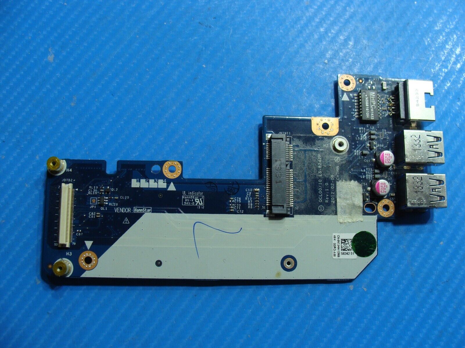 Dell Inspiron 7520 Genuine Laptop LAN Ethernet USB Port Board LS-8242P N7JHH