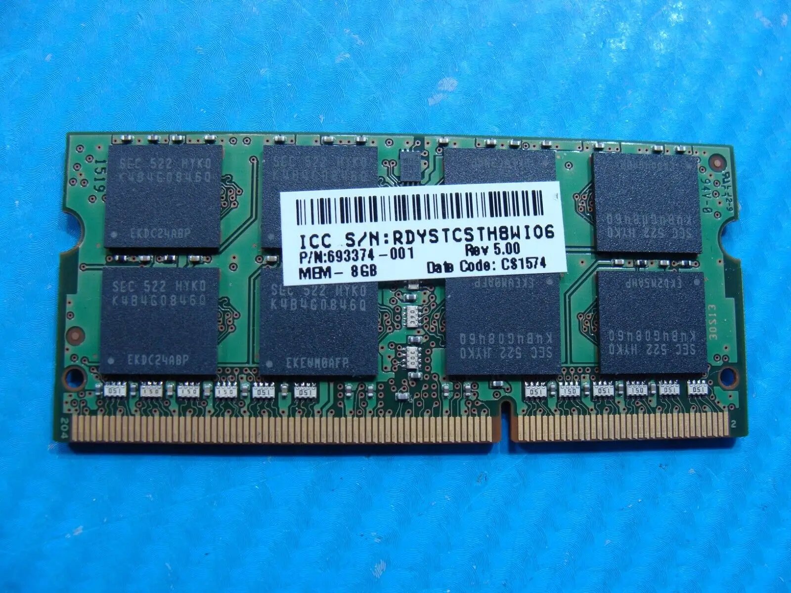 HP 820 G2 Samsung 8GB 2Rx8 PC3L-12800S Memory RAM SO-DIMM M471B1G73QH0-YK0