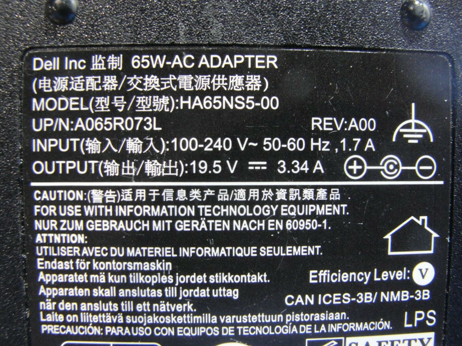 Genuine Dell AC Adapter Power Charger 19.5V 3.34A 65W 0G6J41 HA65NS5-00 - Laptop Parts - Buy Authentic Computer Parts - Top Seller Ebay