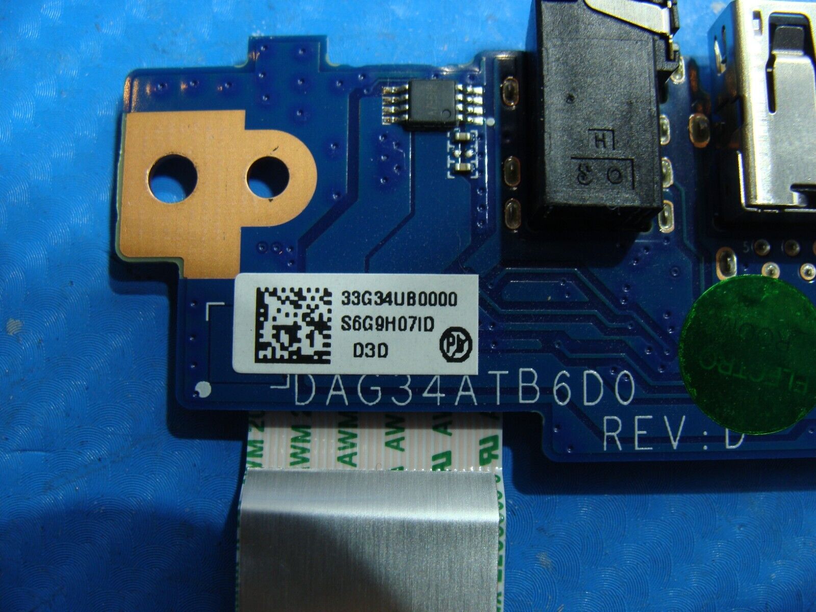 HP Pavilion 15.6 15-au123cl USB Audio Port Board w/Cable DAG34ATB6D0 33G34UB0000