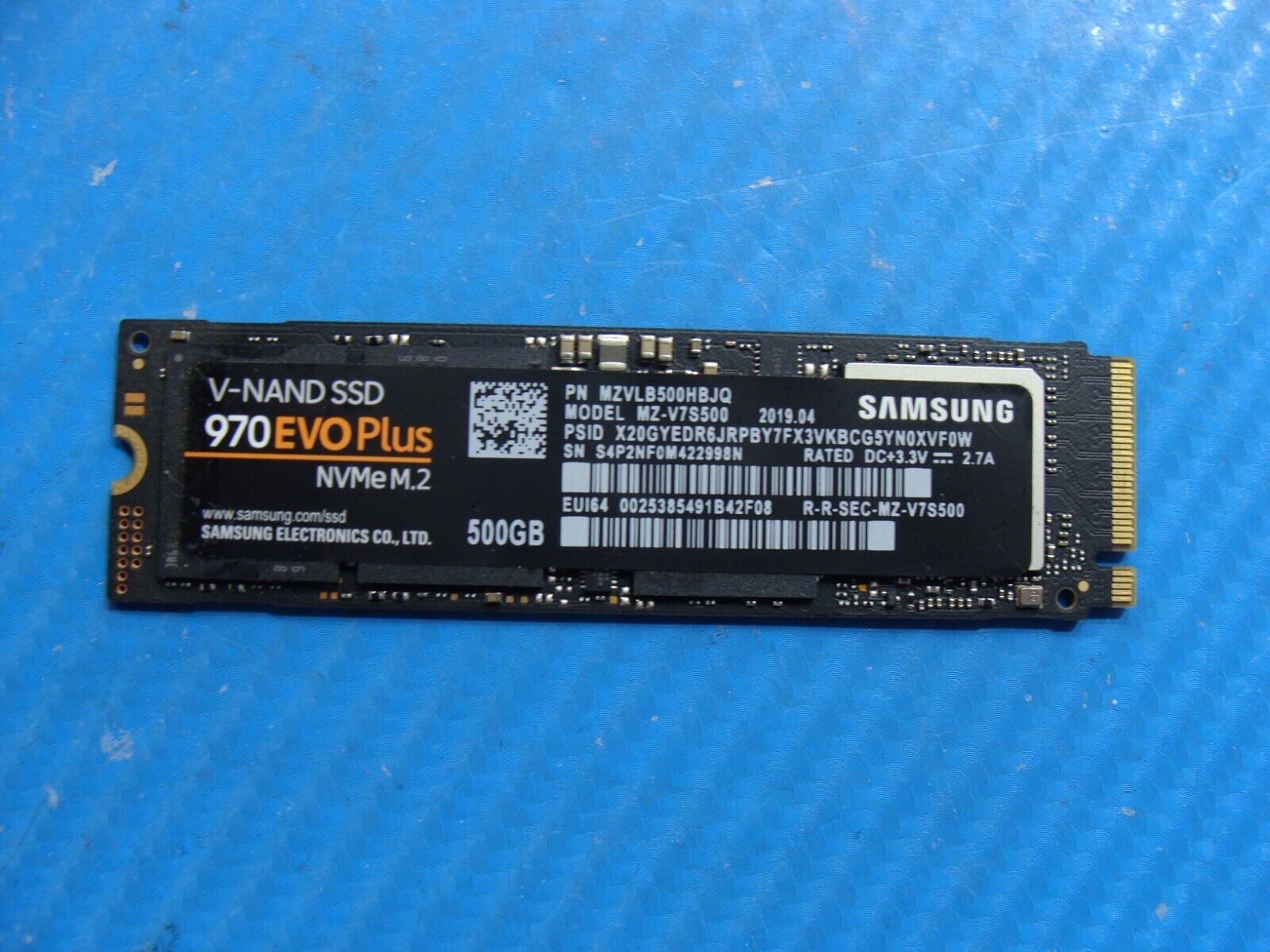 HP 15t-dc100 Samsung 500GB NVMe M.2 SSD Solid State Drive MZ-V7S500 MZVLB500HBJQ