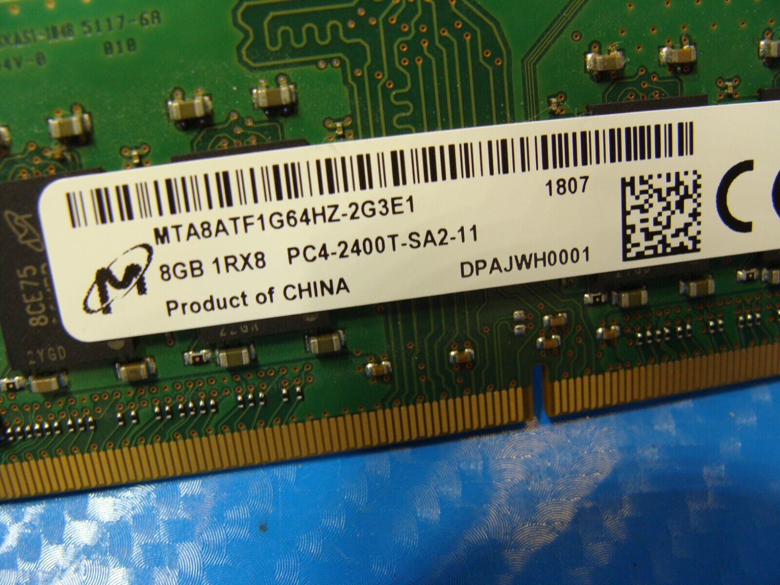 Dell 13 5379 Micron 8Gb 1Rx8 Memory Ram So-Dimm PC4-2400T MTA8ATF1G64HZ-2G3E1