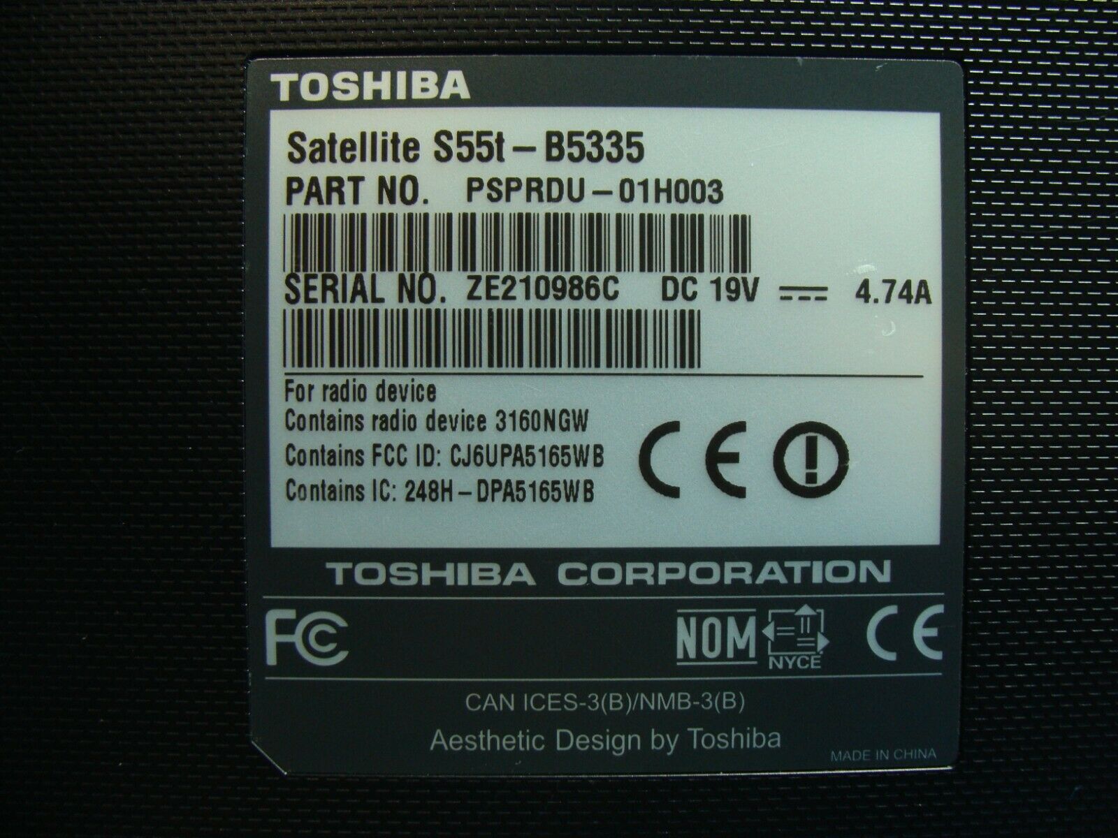 Toshiba Satellite S55t-B5335 15.6