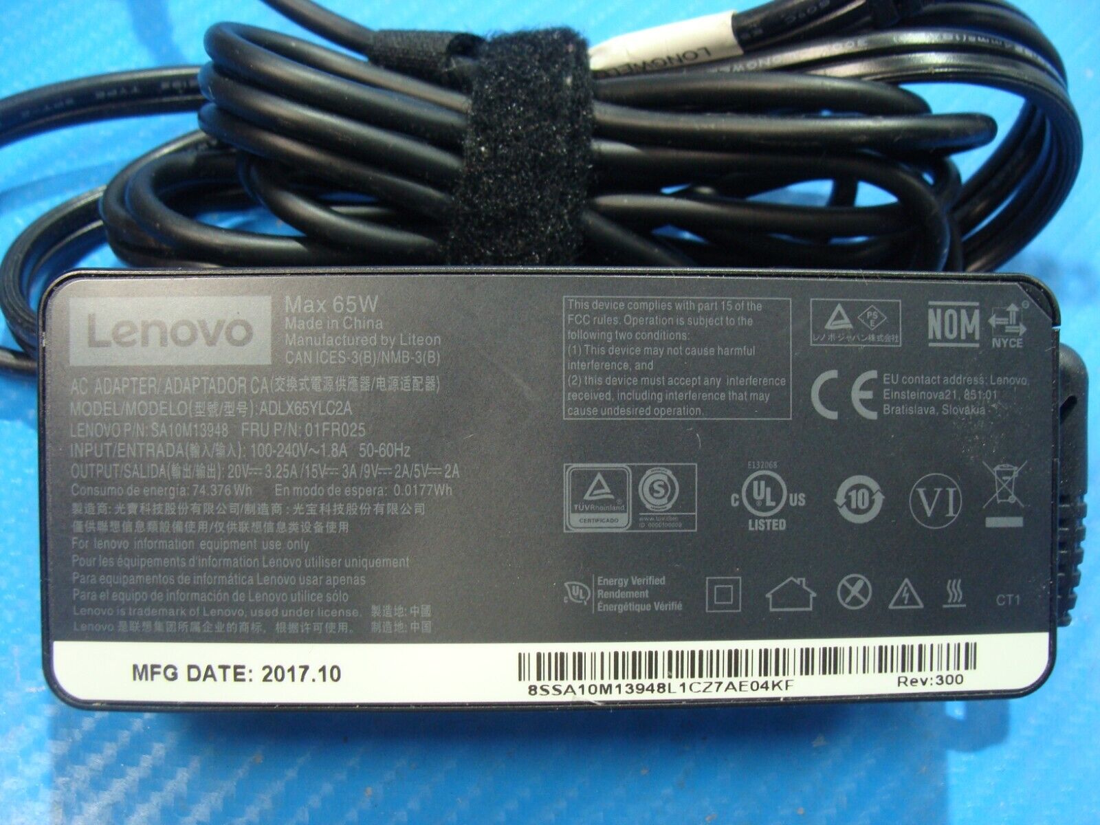 OEM Lenovo 65W USB Type-C Ac Adapter Charger P51s P52s E485 E580 T470 X280 TP25