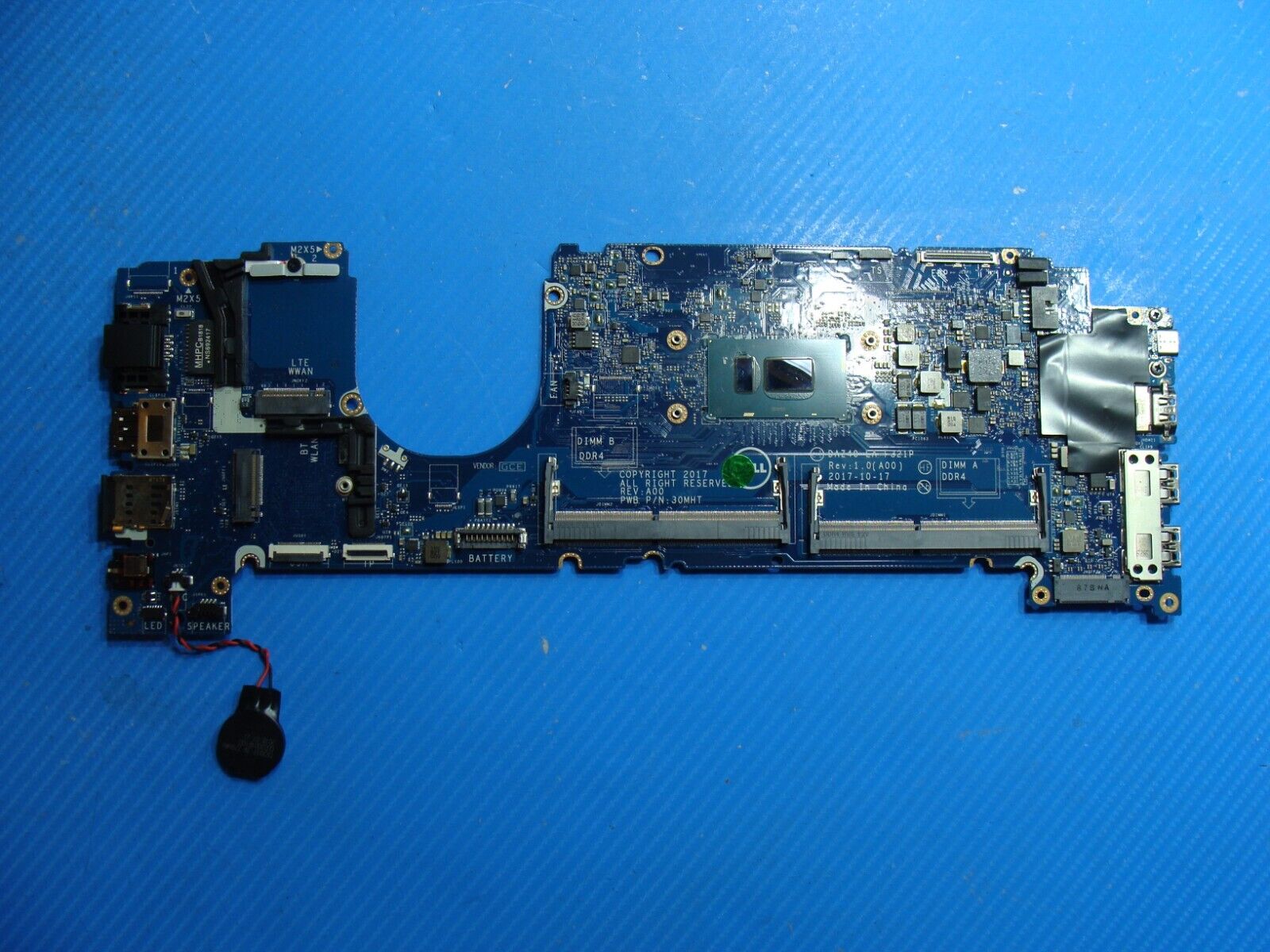 Dell Latitude 7490 14 Genuine Intel i5-8350u 1.7GHz Motherboard LA-F321P 3MK2N