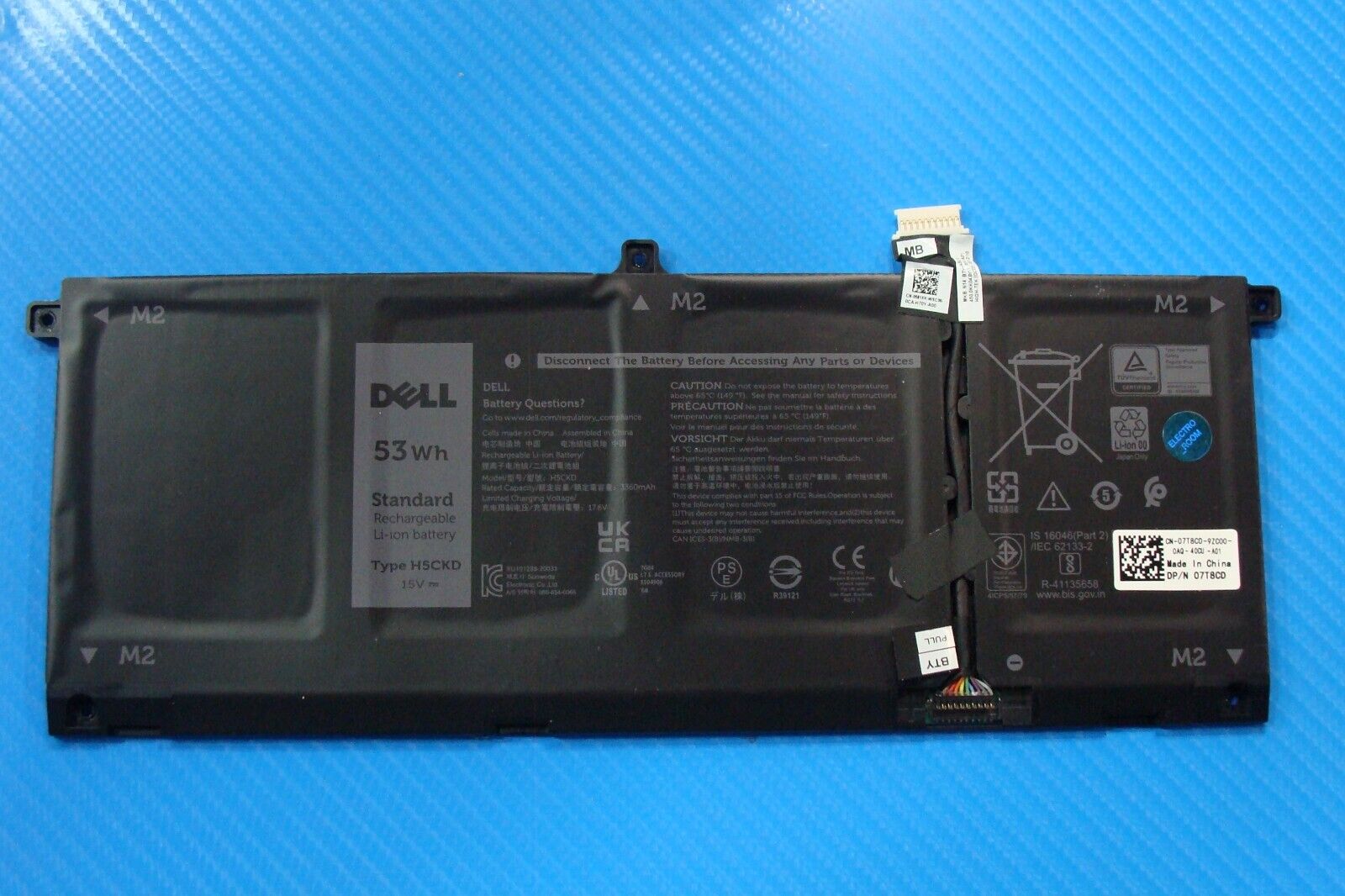 Dell Inspiron 15 5502 15.6 Genuine Laptop Battery 15V 53Wh 3360mAh H5CKD 7T8CD