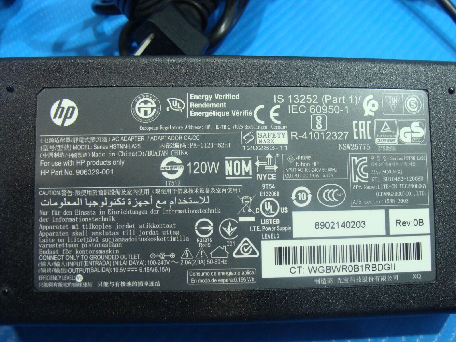 Genuine HP 120W 19.5V 6.15A Laptop Charger AC Adapter 906329-001 HSTNN-LA25