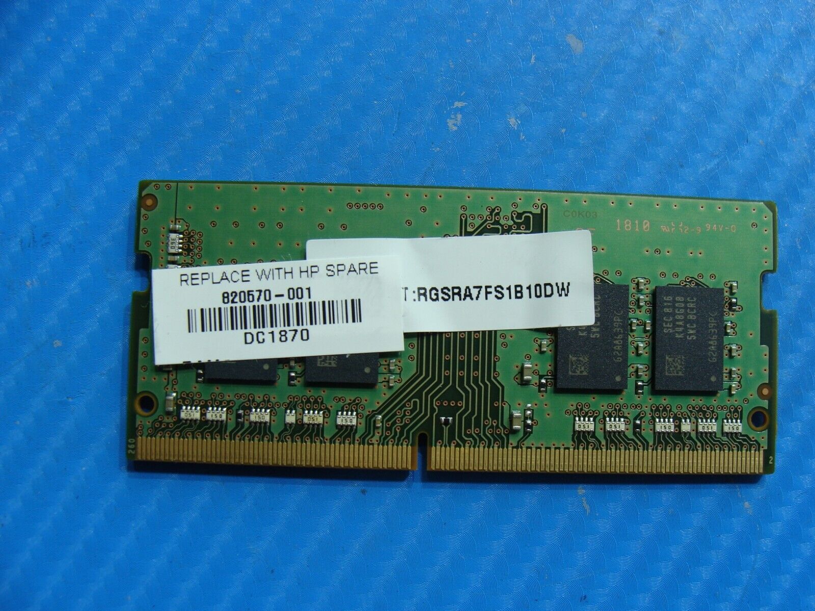 HP 430 G5 So-Dimm Samsung 8GB 1Rx8 Memory RAM PC4-2400T M471A1K43CB1-CRC