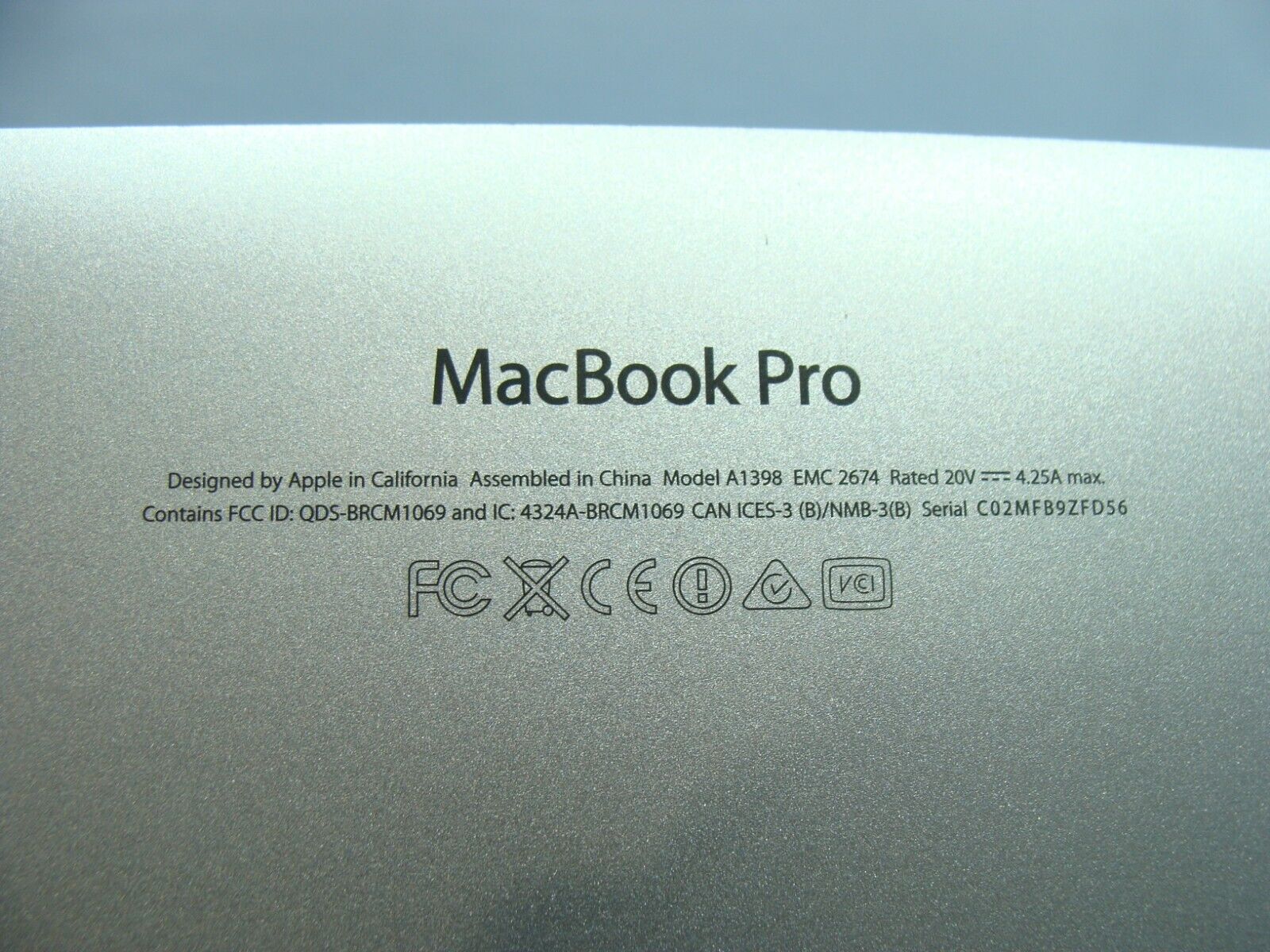 MacBook Pro A1398 15