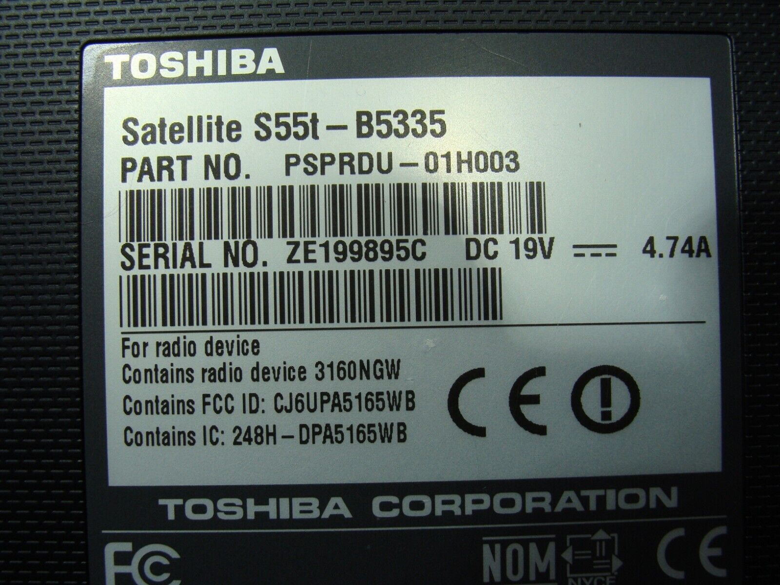 Toshiba Satellite S55t-B5335 15.6