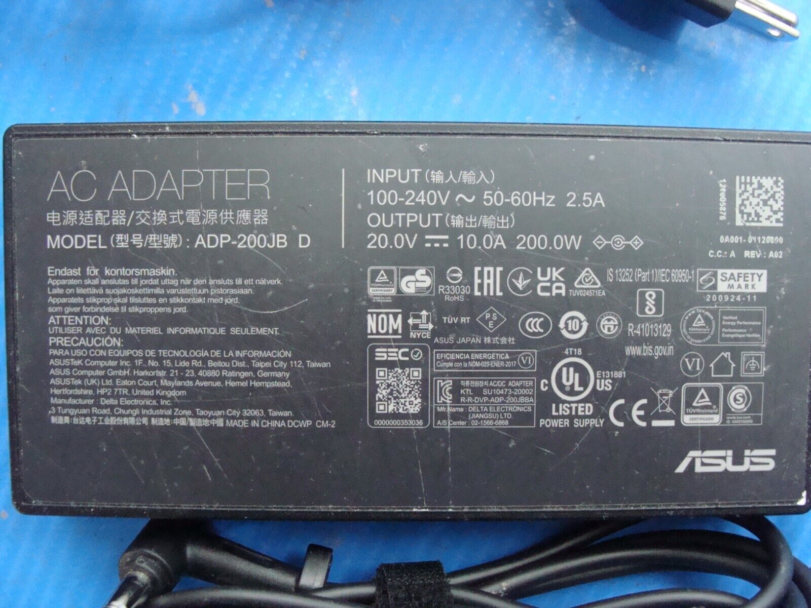 200W AC Adapter Charger For ASUS TUF Gaming A15 FA507RC FA507RE ADP-200JB D