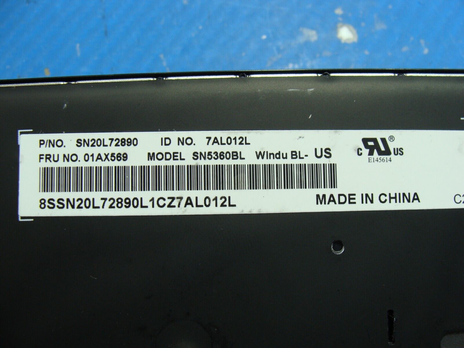 Lenovo ThinkPad T470 14 Keyboard Backlit Black 01AX569 SN20L72890