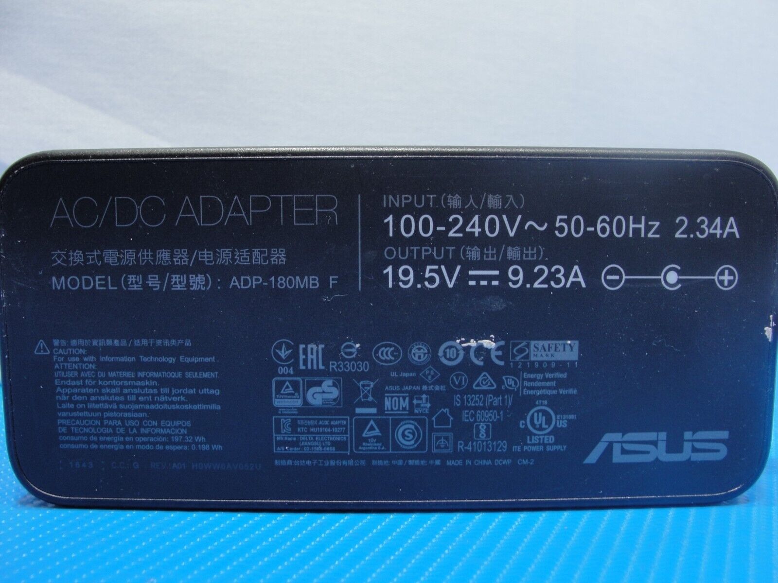 Genuine Asus AC Power Adapter Charger 19.5V 9.23A 180W ADP-180MB F