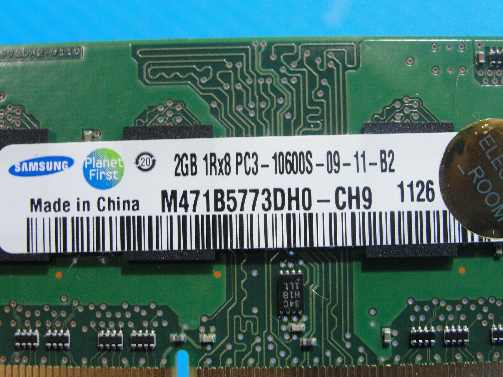 Toshiba L755-1CD Laptop Samsung 2GB Memory PC3-10600S-09-11-B2 M471B5773DH0-CH9 Samsung