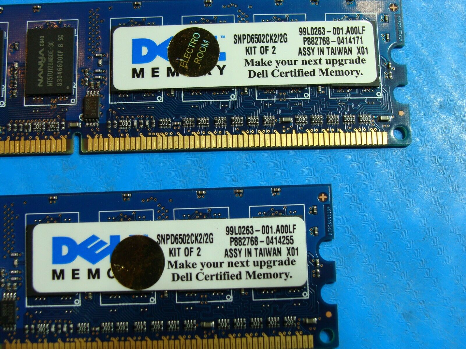 Dell Precision 370 NANYA 2x1GB 1Rx8 PC2-5300E Memory RAM NT1GT72U89D0BY-3C 