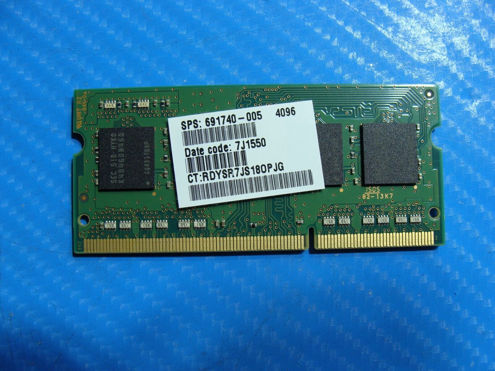 HP 15-r210dx Samsung 4Gb 1Rx8 Memory Ram So-Dimm PC3L-12800S M471B5173QH0-YK0