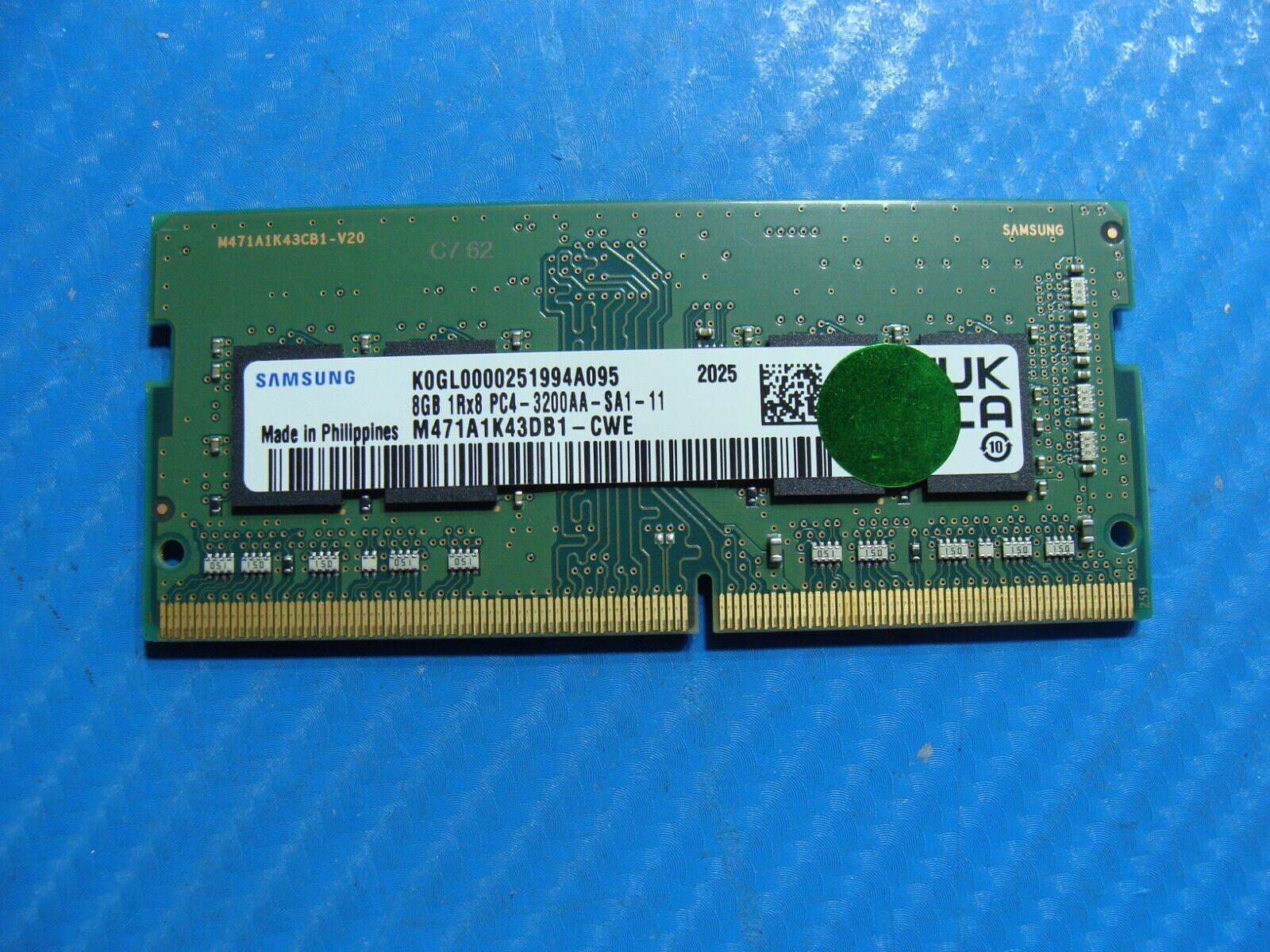 Dell 5420 Samsung 8GB 1Rx8 PC4-3200A Memory RAM SO-DIMM M471A1K43DB1-CWE