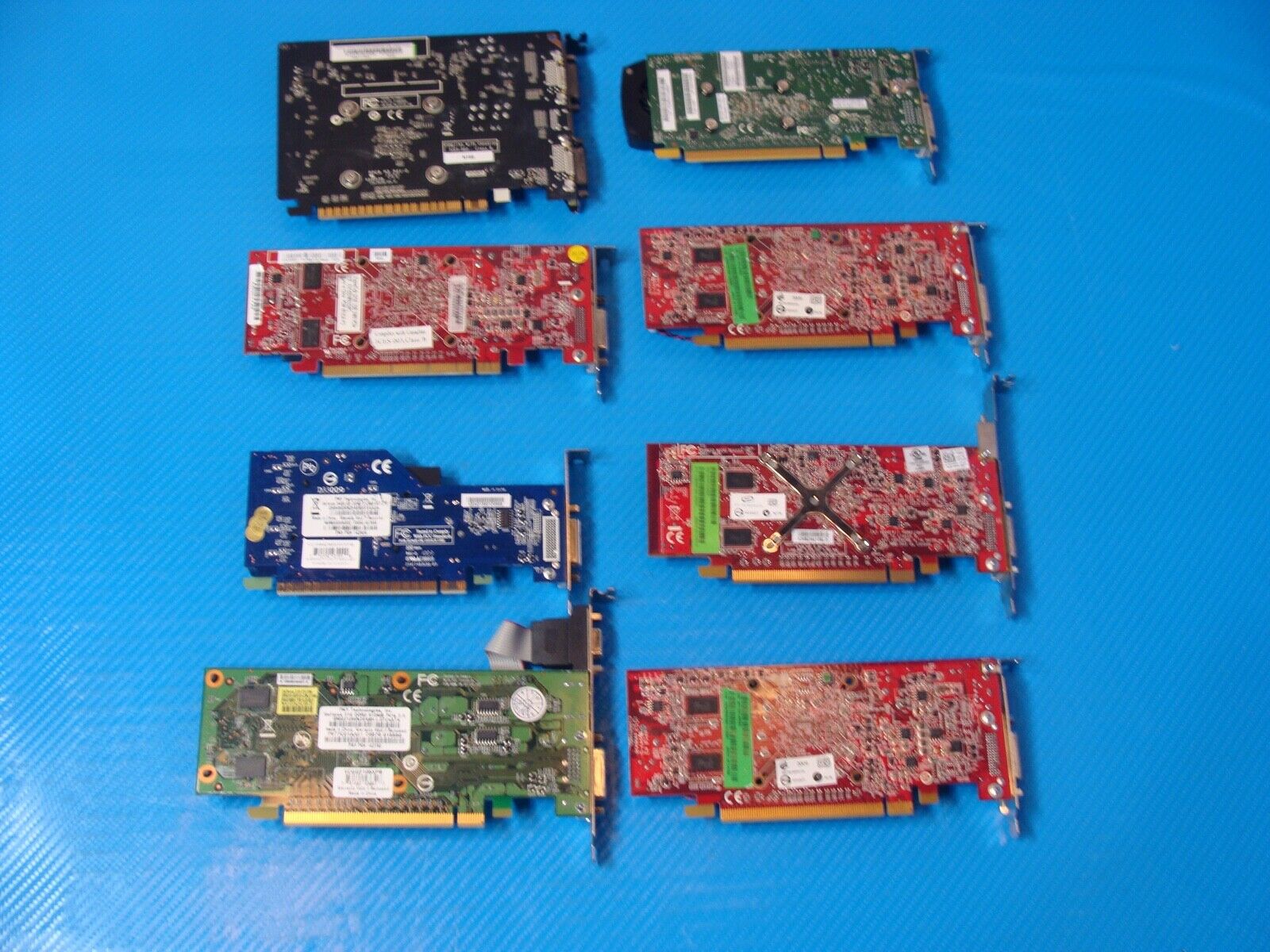 Mixed Lot 8x PCIe video graphics cards radeon hd/gt630/quadro k600 untested